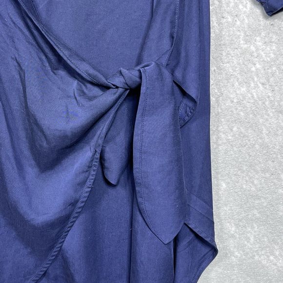 J. McLaughlin Dress Womens X-Large Blue V Neck 3/4 Sleeve Knee Length Back Zip - Picture 6 of 12